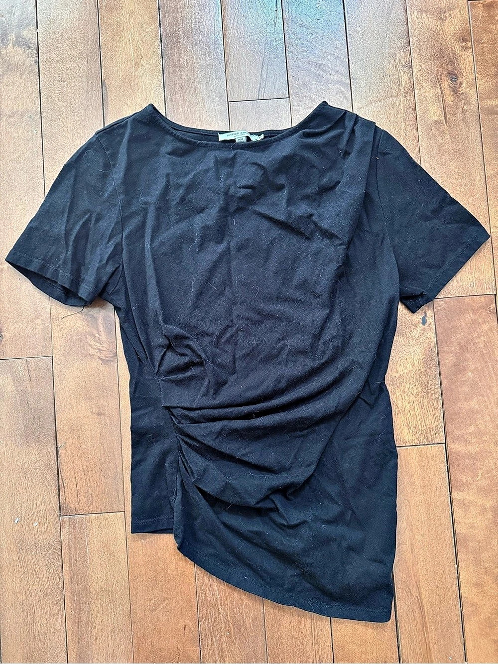 Scotch & Soda Ruched Side Seam T-Shirt Black Medium